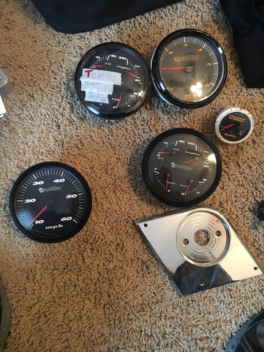 Malibu Boats Cluster Gauge 5" Black and White Car & Truck Interior